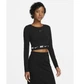 Спортивний топ жіночий Nike Tape Long-Sleeve Crop Top Black Dx2315-010 S Чорний DX2315-010 - зображення 2