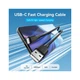 Дата кабель USB 2.0 AM to USB-C 1.0m 3A black Vention (CTHBF) - изображение 2