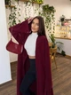 Шерстяной кардиган оверсайз с поясом 42-48 гранат - изображение 2