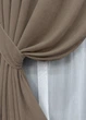 Комплект штор VR-Textil Микровелюр Petek 100х270 2шт и Тюль 300х270 1701ш-1153т Капучино с белым 71-055/1 - изображение 4