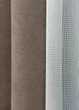 Комплект штор VR-Textil Мікровелюр Petek 150х270 2шт і Тюль 400х270 1701ш-1153т Капучино з білим 71-055/3 - зображення 6
