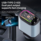 Автомобільний зарядний пристрій 4 в 1 60 Вт із висувними кабелями Type-C + iOS, USB + Type-C, RGB-підсвітка - зображення 7