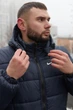 Мужская зимняя куртка утепленная на флисе водостойкая со съемным капюшоном 2XL Синяя - изображение 6