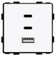 USB розетка Type-C 1DAL | Fast Charge GaN 65W | Белое Стекло (G86D-FC65W.WT) - изображение 4