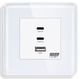 USB розетка Type-C 1DAL | Fast Charge GaN 65W | Белое Стекло (G86D-FC65W.WT) - изображение 2