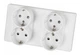 Розетка 4 гнезда 1DAL | Белый, 2 подрозетника (P157-ST2X2.WT) - изображение 1