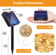 Солнечная LED-гирлянда Peasur 6 м 60 LED, теплый белый, 8 режимов, таймер, IP65, медная проволока - изображение 7