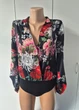 Боди-блузка в цветочный принт New collection Черный 16783 L (укр 48) - изображение 4