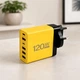 Многофункциональное сетевое зарядное устройство на 6 USB-портов желтый универсальный быстрый зарядный адаптер для смартфона планшета наушников и гаджетов мощная сетевая зарядка от розетки для дома и офиса с защитой от перегрева и перенапряжения - изображение 2