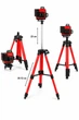 Лазерний рівень нівелір Laser Level Meter 3D-4D 2 акумулятори 16 ліній зелений промінь зі штативом в кейсі червоний - зображення 3