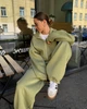 Женский спортивный костюм теплый зеленый M - изображение 2