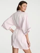 Женский халат Signature Satin Short Piped Robe Victoria's Secret, розовый в полоску, размер М - изображение 2