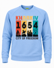 Унисекс-свитшот с карманами 726 тринитка с принтом "Kharkiv 1654 city of freedom" голубой р. М - изображение 1