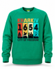 Свитшот унисекс с карманами 726 тринитка с принтом "Kharkiv 1654city of freedom" зеленый р. М - изображение 1