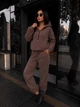 Костюм женский теплый из флиса кофейного цвета 39443 42/44 - изображение 4
