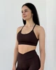 Жіночий спортивний топ лінії V-Shape зі знімними чашечками дихаюча тканина для активних тренувань Шоколадний M (TV3M) - зображення 1