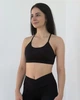 Женский спортивный топ линии V-Shape с вынимающимися чашечками дышащая ткань для активных тренировок Чёрный L (TV1L) - изображение 1