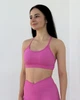 Женский спортивный топ линии V-Shape с вынимающимися чашечками дышащая ткань для активных тренировок Розовый M (TV5M) - изображение 1