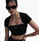 Спортивний топ жіночий Nike Tight Cropped Mini-Rib 2-In-1 Top Black M Чорний HJ1299-010 - зображення 1