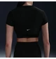 Спортивний топ жіночий Nike Tight Cropped Mini-Rib 2-In-1 Top Black M Чорний HJ1299-010 - зображення 2