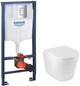Инсталляция Grohe Rapid SL 38772001 с панелью смыва Skate Cosmopolitan 38732000 + унитаз подвесной Kroner Armada WHI513636 Tornado Rimless с сиденьем Soft Close дюропласт (38772001KA51T) - изображение 1