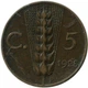 Італія 5 чентезимо 1928 рік Монети світу - изображение 1