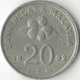 Малайзія 20 сенів 1992 рік Монети світу - изображение 2