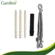 Подвесное кресло-гамак Gardlov 220x100x115 см из хлопка для сада и террасы с двумя подушками и металлической планкой Серое - изображение 10