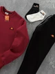 Зимовий чоловічий теплий спортивний костюм Ellesse світшот-штани, бордовий, розмір XS - изображение 4