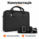 Сумка для ноутбука 14–14.2" Black, Сумка для MacBook, Чехол для ноутбука с плечевым ремнем - изображение 2
