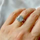 Серебряное кольцо 925 пробы с золотыми пластинами на большом камнем - изображение 3