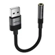 Аудіоадаптер Acefast J13 USB-A to 3.5mm (0.15m) Black - изображение 1