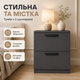 Прикроватная тумбочка с двумя ящиками 41*35*49 см антрацит, тумбочка в комнату, тумбочка прикроватная маленькая - изображение 5