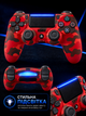 Джойстик ігровий універсальний для Sony PlayStation PS3 PS4 ПК iOS Android TV Windows бездротовий Doubleshock Bluetooth геймпад Sony Плейстейшен PS3 PS4 ПК комп'ютера Андроїд TV з подвійною вібрацією сенсором аудіо динаміком + зарядним червоний камуфляж - зображення 4