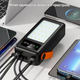 Повербанк 100000 mAh зовнішній акумулятор Power Bank із сонячною батареєю та дисплеєм для телефону 4 USB Type-C з ліхтариком - зображення 4