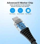 Кабель для передачи данных Choetech XCC-1051, USB Type-C to USB Type-C, 1.8м, PD 3.1, 240W, магнитный, черный - изображение 6