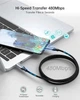 Кабель для передачи данных Choetech XCC-1002, USB Type-C to USB Type-C, 1.8м, 5A, 100W, в нейлоновой оплетке, черный - изображение 4
