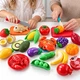 Набор игрушечных продуктов на липучках для нарезки с ножом и сумкой, 78 предметов PLAY FOOD (PYFD-001) - изображение 2