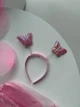 Карнавальный детский костюм розовая фея феи бабочки на девочку 2 - 6 лет крылья палочка обруч юбка в розовом цвете фея - изображение 4