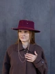 Шляпа шерстяная канотье с цепью D.Hats цвет бордо - изображение 3