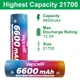 Аккумулятор 21700 литий-ионный (Li-Ion) Vapcell INR21700 F66 6600mAh, 12.5A, 4.2/3.6/2.5V - изображение 4