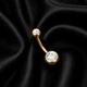 Серьга банан для пирсинга пупка Asteel Золото с Хамелион камнем - изображение 1