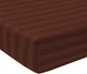 Простынь на резинке MirSon 180x200 см Ranforce Elite 17-0617 Stripe Brown (2200008202439) - изображение 1