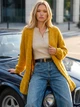 Кардиган вязаный Dressa 77897 размер 44-50 цвет горчичный - изображение 8