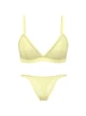 Женский кружевной комплект белья Victoria's Secret бралетт и трусики тонг 1162393781 (Желтый S) - изображение 1
