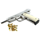 Стартовый пистолет Kuzey 911 shiny chrome, белые ручки, с доп. магазином (Colt 1911) - изображение 3