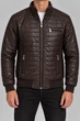 Куртка мужская однотонная экокожа коричневый 214R605-5 AGER S - изображение 2