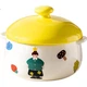 Керамическая миска Onlycook с двумя ушками и крышкой, миска для приготовления яиц на пару, кастрюля для тушения, детская дополнительная еда, паровая миска «Птичье гнездо», супница, маленькая суповая чашка, желтая. - изображение 1