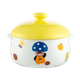 Керамическая миска Onlycook с двумя ушками и крышкой, миска для приготовления яиц на пару, кастрюля для тушения, детская дополнительная еда, паровая миска «Птичье гнездо», супница, маленькая суповая чашка, желтая. - изображение 4