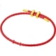 CHOW TAI FOOK Минималистичный модный аксессуар: кожаный браслет на шнурке, красный, 21,25 см, AX100, подарок на день рождения. - изображение 2